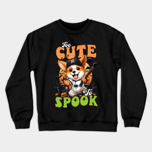 Baseball Halloween Shirt | Cute Too Spook Puppy Crewneck Sweatshirt